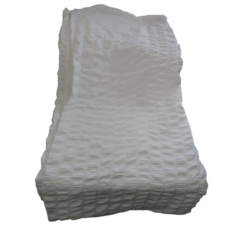 GORGEOUS WHITE PUFF CRIMPED MICROFIBER DUVET COMFORTER COVER! SZ FL